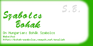 szabolcs bohak business card